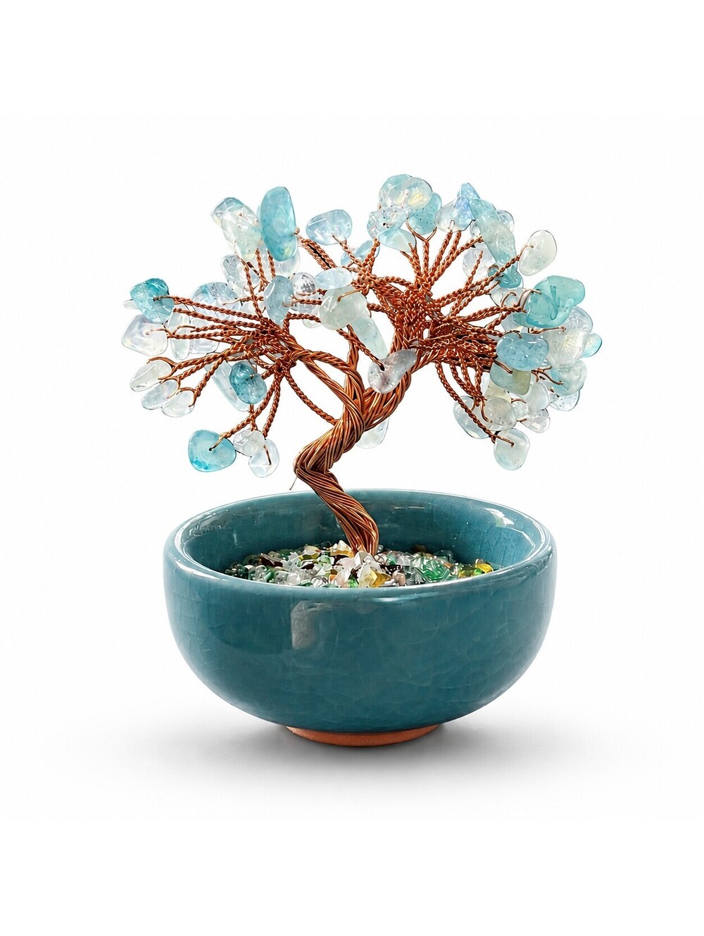3" Aquamarine Gemstone Tree